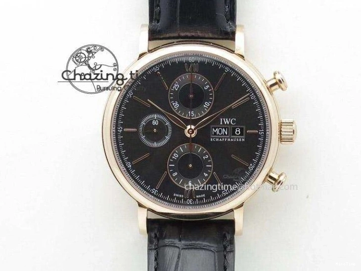 MIROTIME 0202 Tailored Da Vinci IW356601 SS MKF 1:1 Best Edition Black Dial On Black Leather Strap A 7231